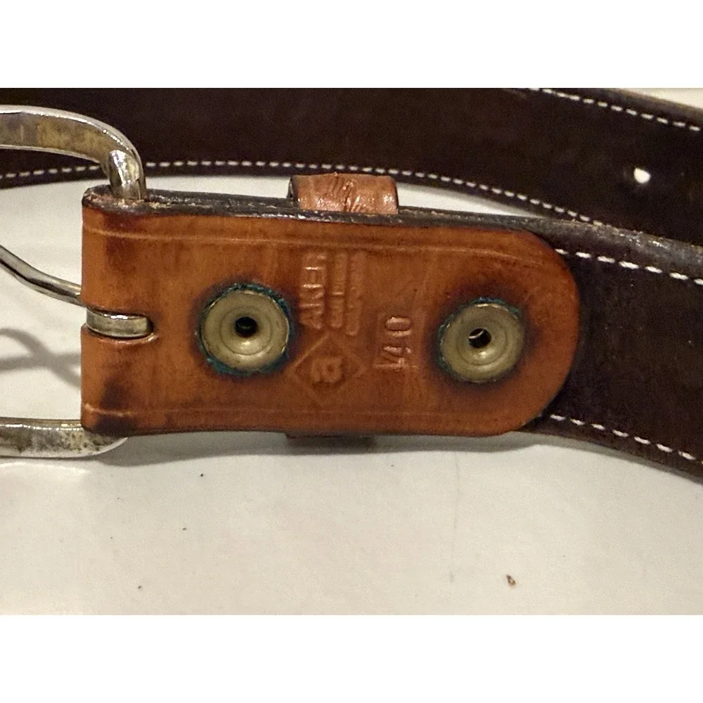 Aker Leather Basketweave Money Belt 40 Travel Security Hidden Zipper Wide 1.5